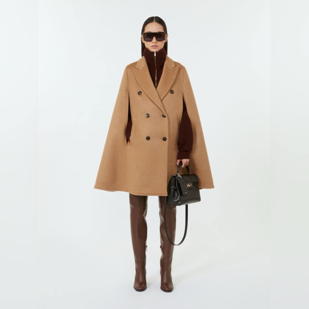 MaxMara Pandoi Cape Coat (Color: Camel)
